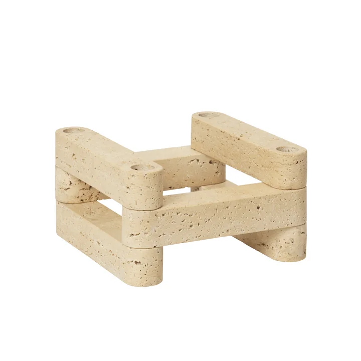 Ferm Living - Newel Modular Kerzenhalter, Travertin