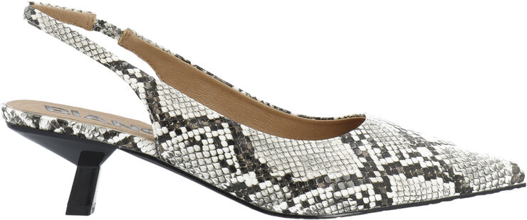 Bianco BIAKRISTIN Kitten Heel Slingback Faux Snake White