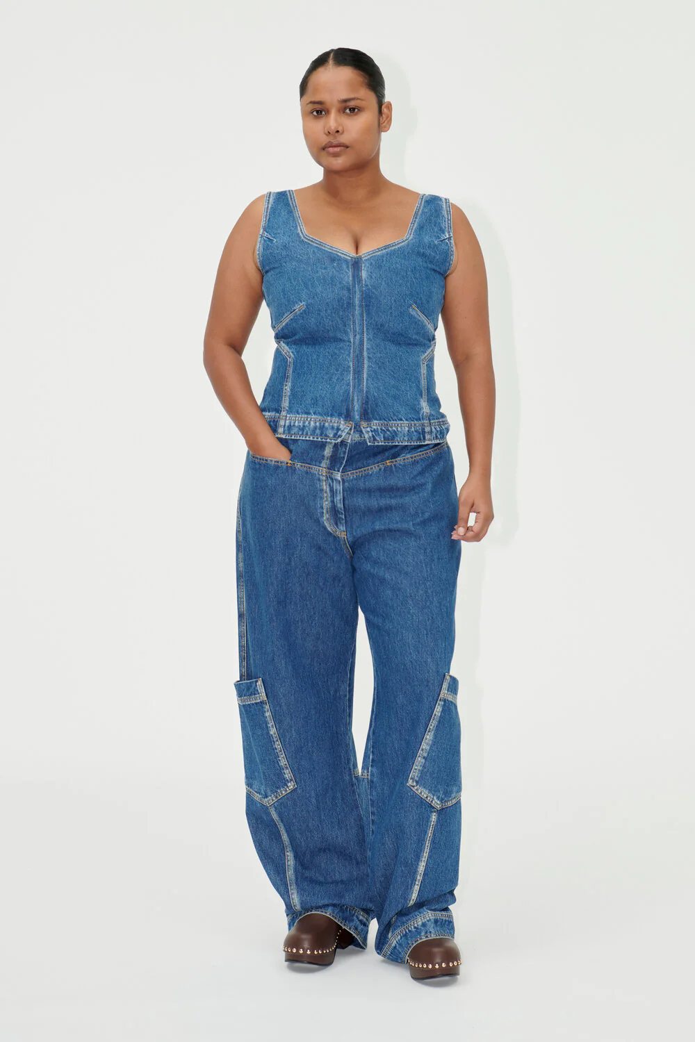 Stine Goya  Eliana denimtop - Trompe L'oeil