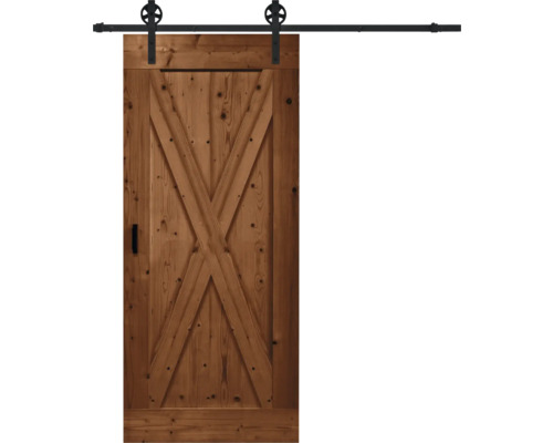 Pertura schuifdeur complete set Yorick X-Brace Vintage bruin 950x2150 mm incl. rail met spaakwiel, krukset