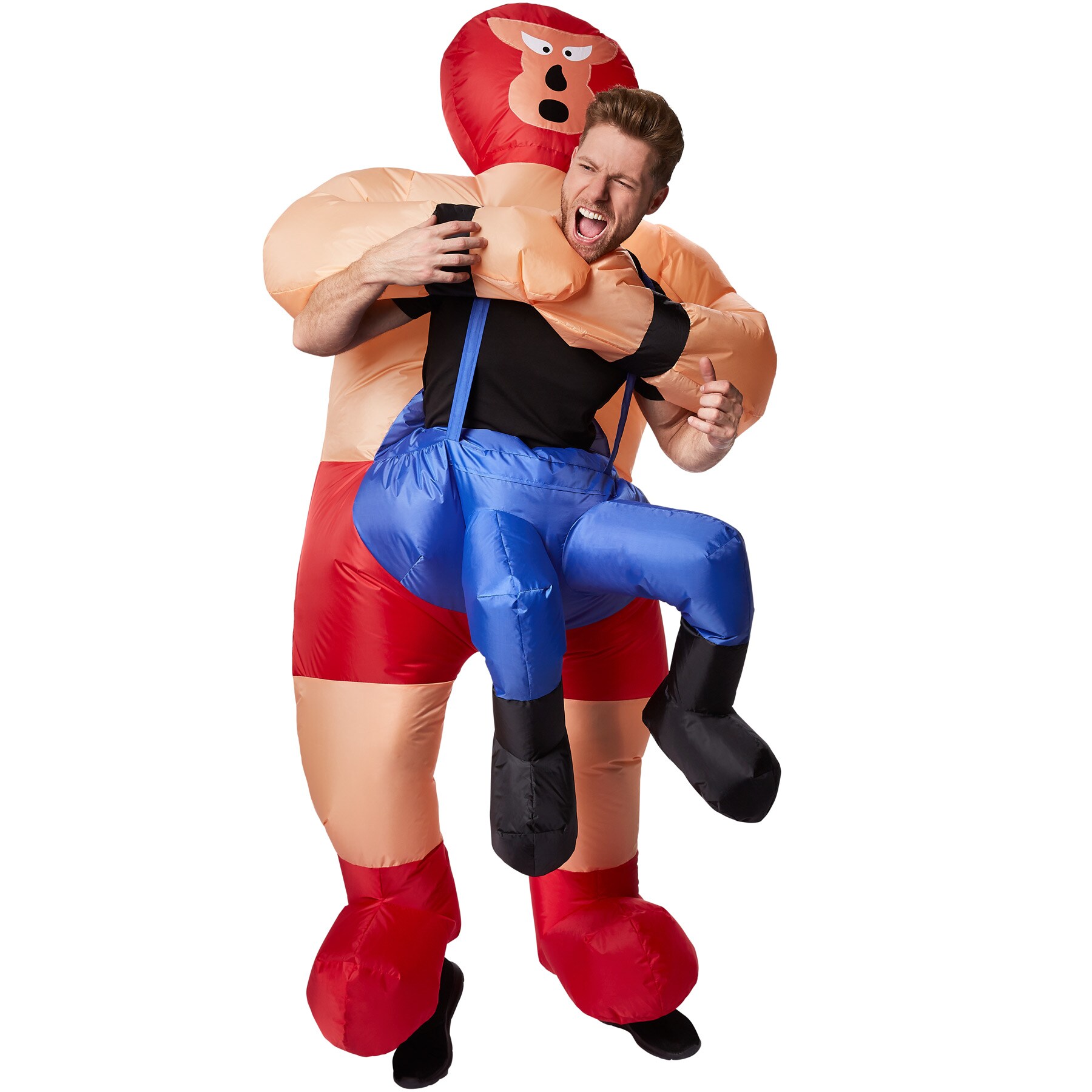 tectake® Selbstaufblasbares Aufsitzkostüm Wrestler
