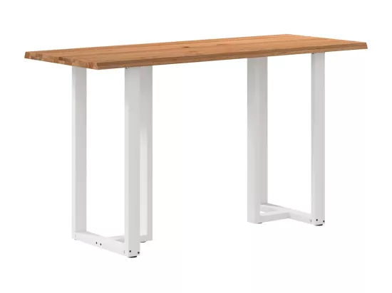 Table de bar marron clair bois de chêne massif rectangulaire