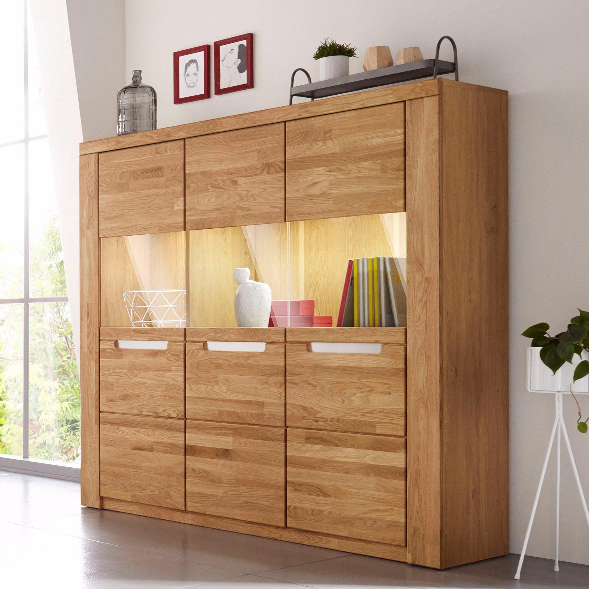 Home affaire Highboard »Kolding« Breite 140 cm mit 3 Glastüren