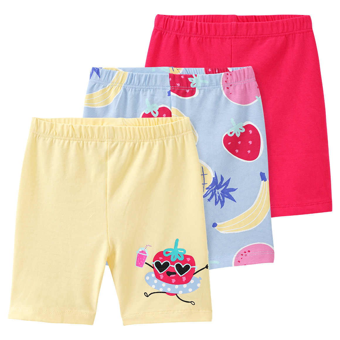 Famy 3 Baby Radler mit bunten Motiven hellgelb / rot / hellblau