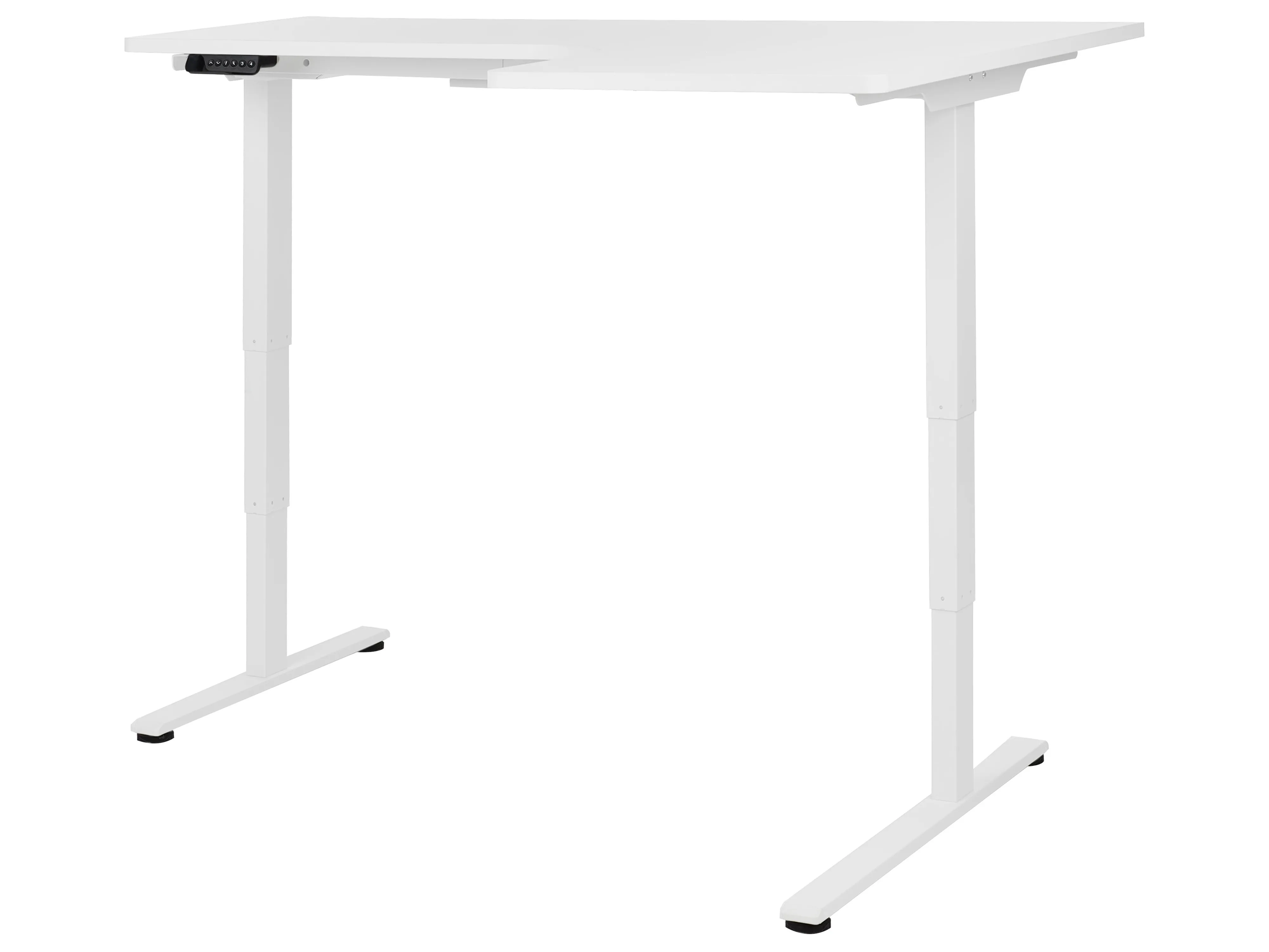 Elektrisch verstelbaar hoekbureau DESTINES Wit 160 cm 109 cm rechtszijdig