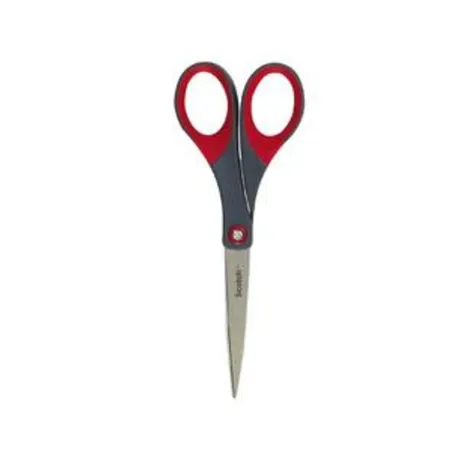 Scotch® Präzisionsschere, 18 cm, symmetrisch, rot/grauer Komfortgriff