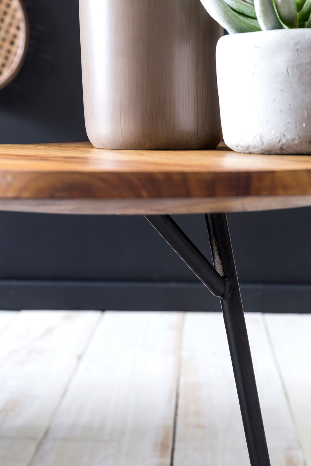 CASAVANTI Beistelltisch 40 cm braun/schwarz
