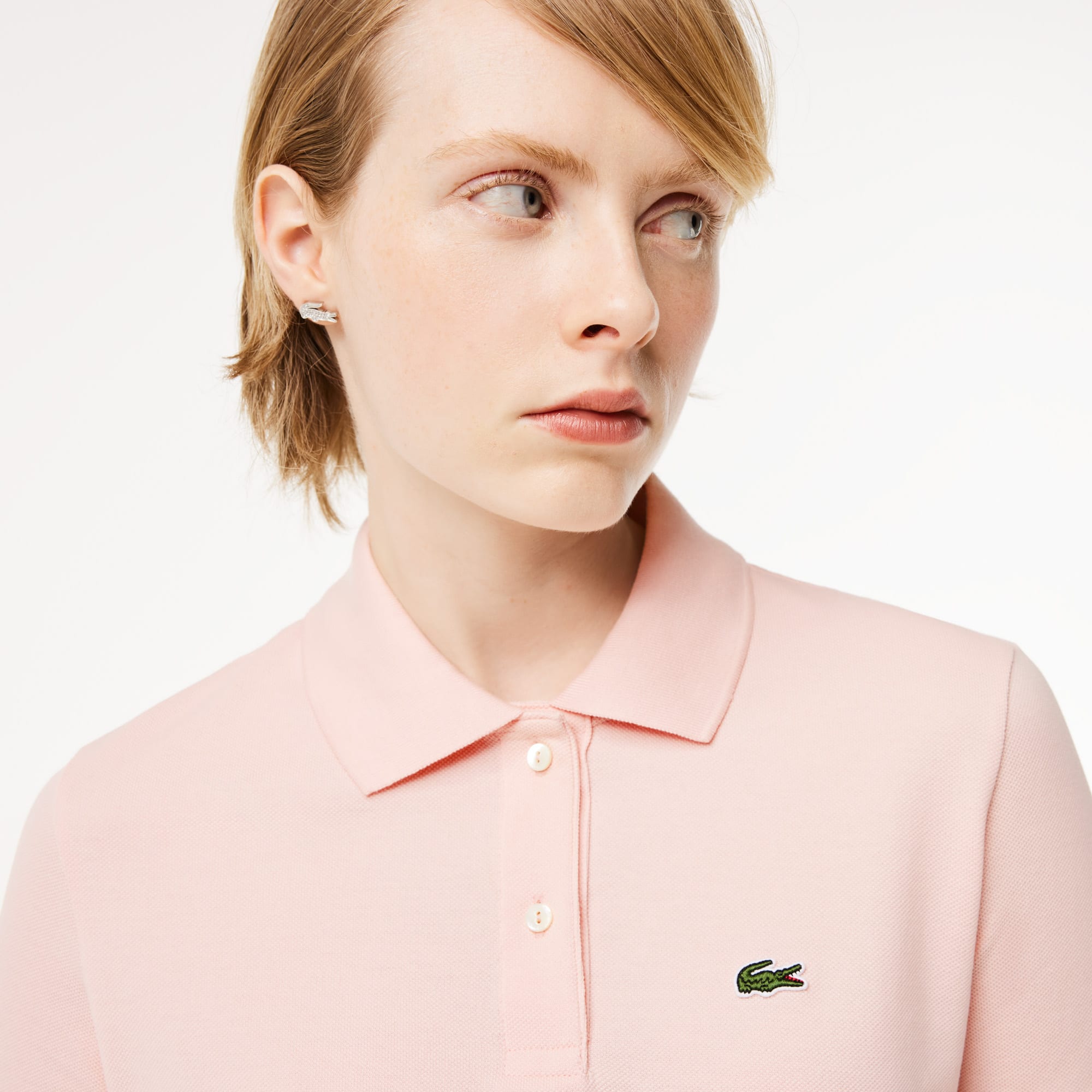 Polo regular fit Lacoste en petit piqué de coton souple Manches Courtes - Rose - Lacoste - Femme