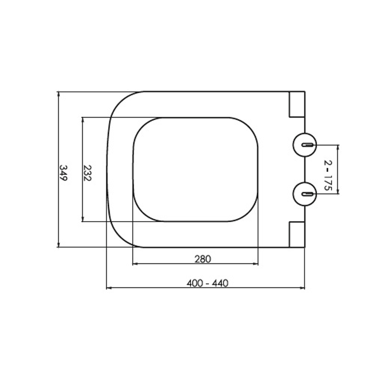 Sapho Bello softclose toiletzitting wit 34x44cm