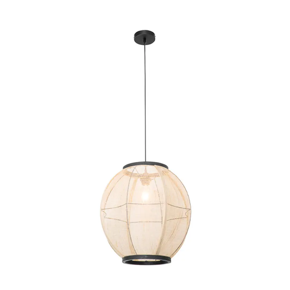 Qazqa hanglampen rob bruin e27
