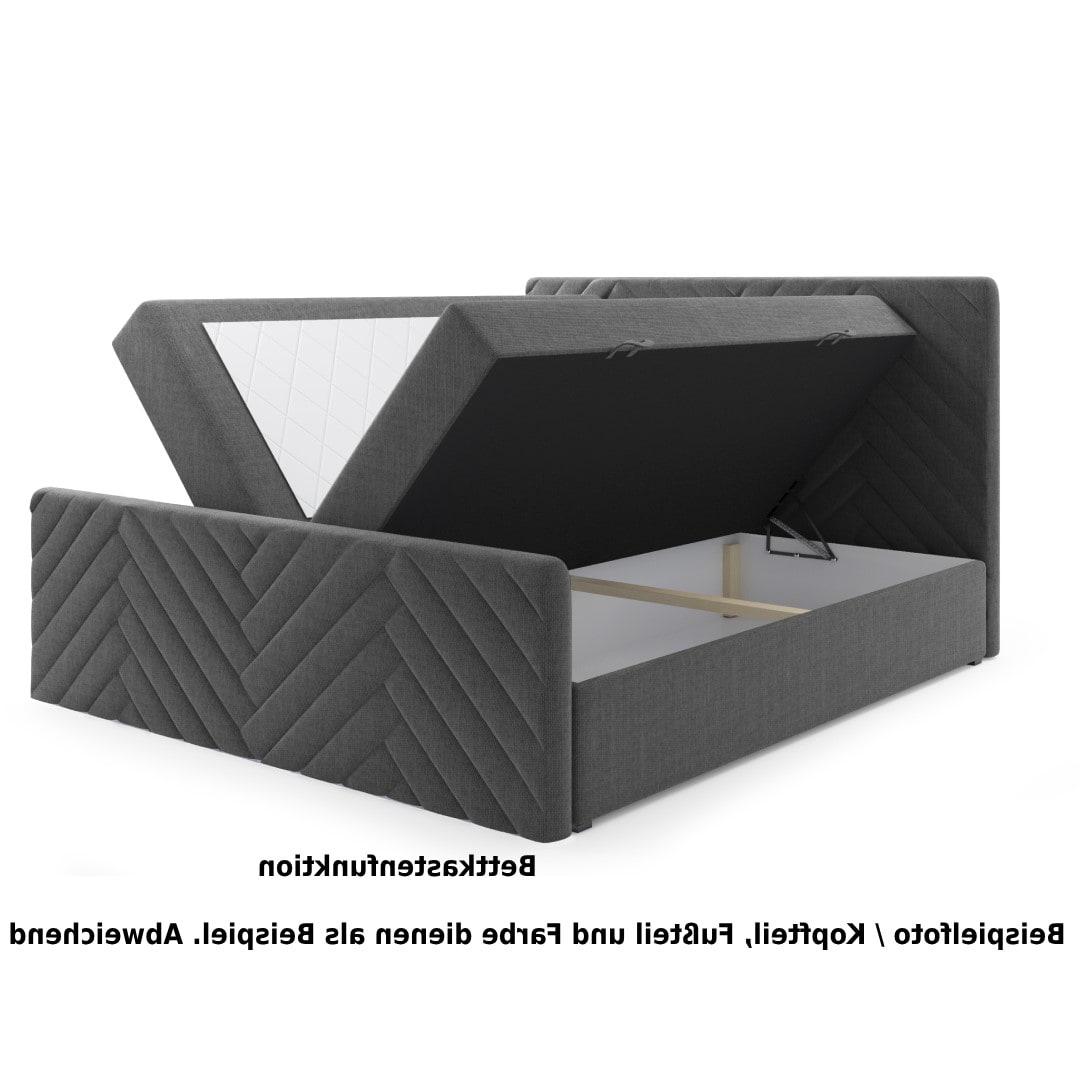 M-Punkt GmbHBoxspringbett OXFORD mit Bettkasten 180 x 200 cm Webstoff Anthrazit - versch. Ausführungen