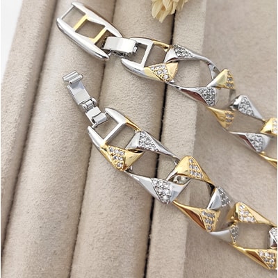 Bracelet - Laiton plaqué or & rhodium