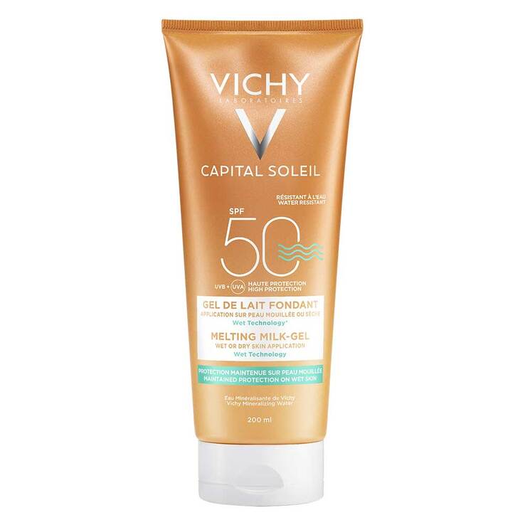 Vichy Idéal Soleil Wet Gel-Milch LSF 50, 200 ml