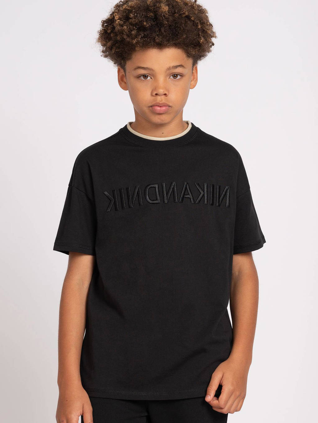 NIK&NIK T-shirt Mirror met logo zwart