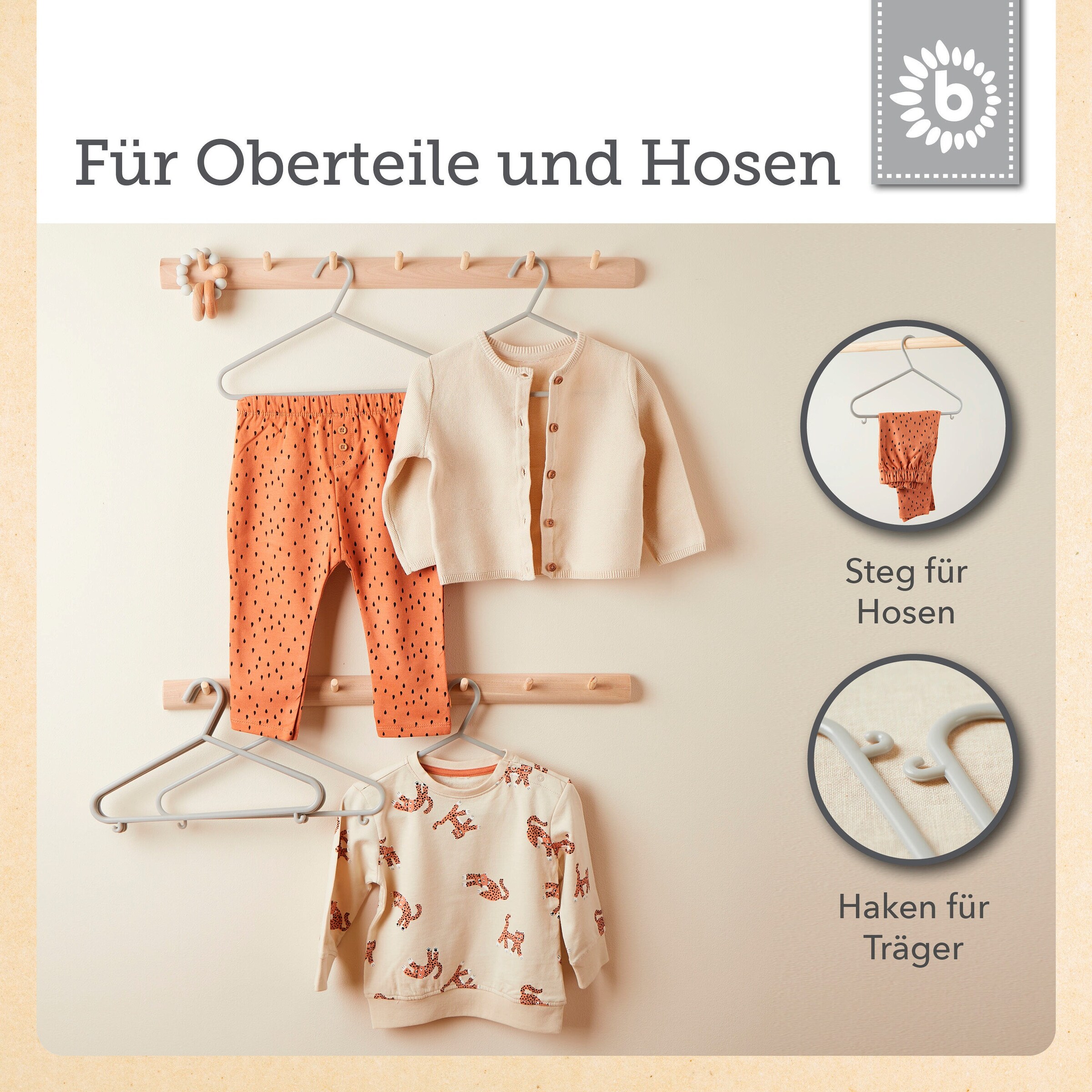 Bieco Kinderkleiderbügel 8 St. Grau