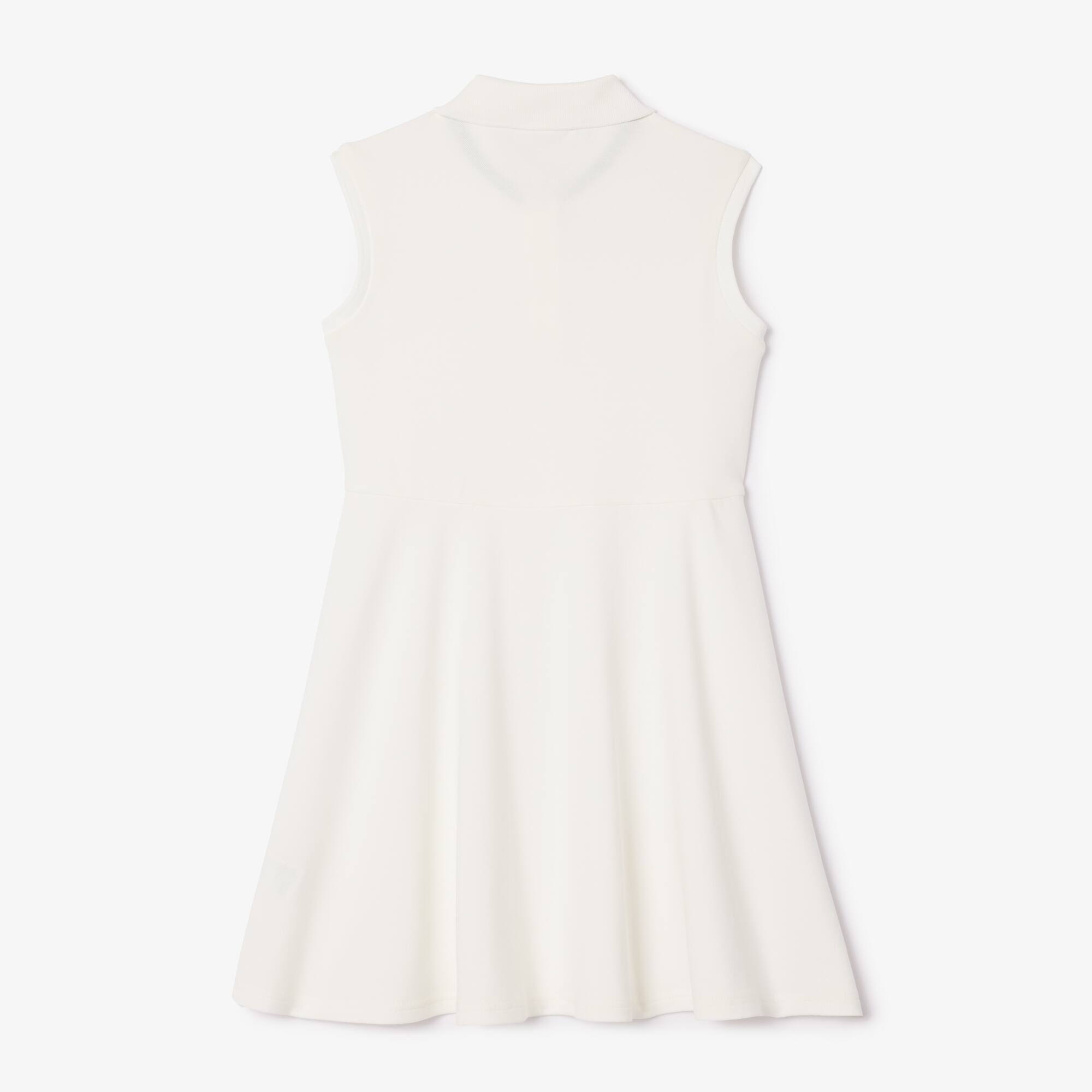 Robe polo fille Lacoste avec taille cintrée en piqué stretch Pantalons & Robes - Blanc - Lacoste - Fille