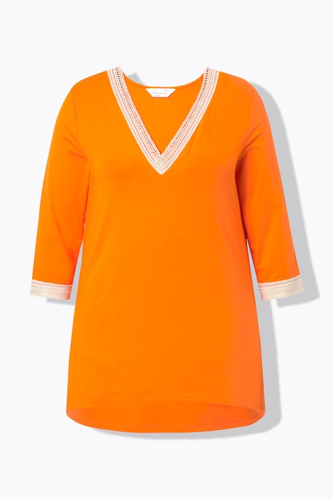 T-Shirt, A-Line, Stickerei-Borte