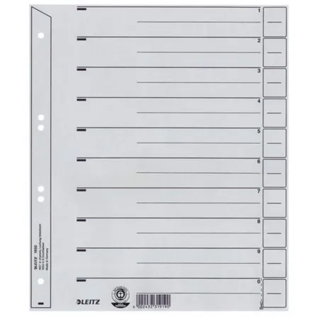 Leitz 16503085 Trennblätter Leitz 1650 grau, A4, 24X30cm 25Blatt