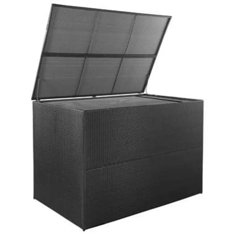 vidaXL - Opbergcontainer Voor Buiten - Zwart - Poly rattan