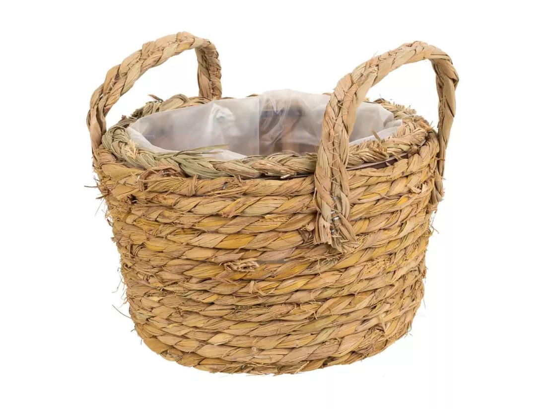 Panier en corde tressée marron d21x13h