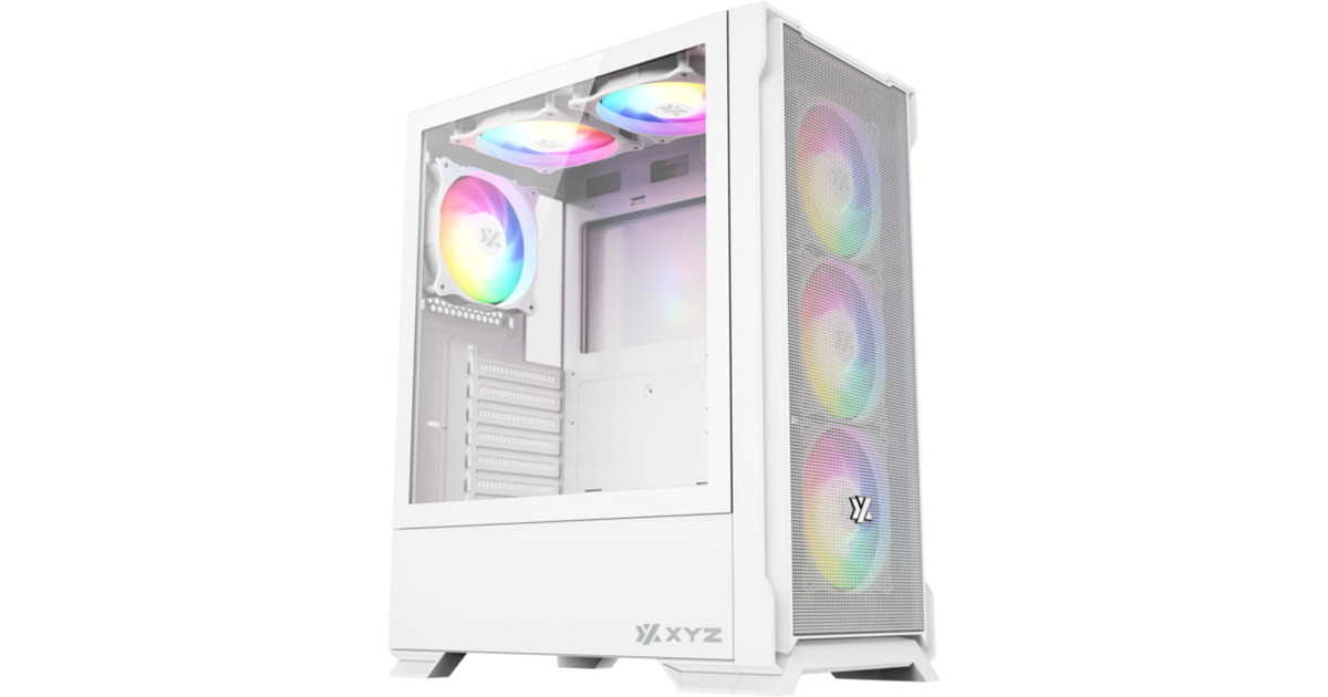 XYZ PC GearAirone 300-X Mesh midi tower behuizing  (Wit | 1x USB-A | 1x USB-C | Tempered Glass)