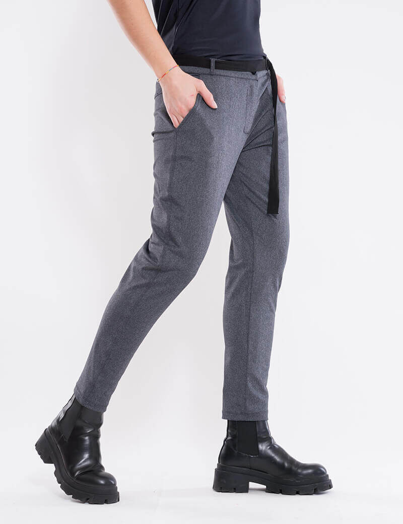 HBT BASICS - KRISTIANA PANTALON CITY STRAIGHT GRIS CHINÉ