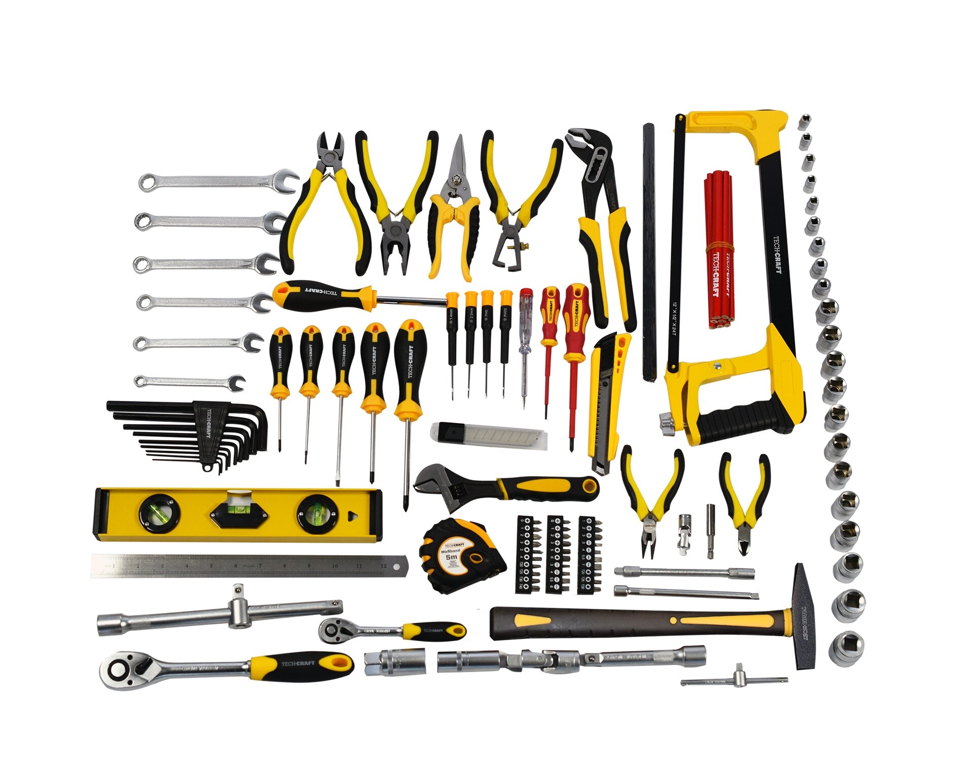 TECH-CRAFT® Werkzeugkoffer 130 tlg. Heimwerker-Set Werkzeugtasche Werkstattkoffer