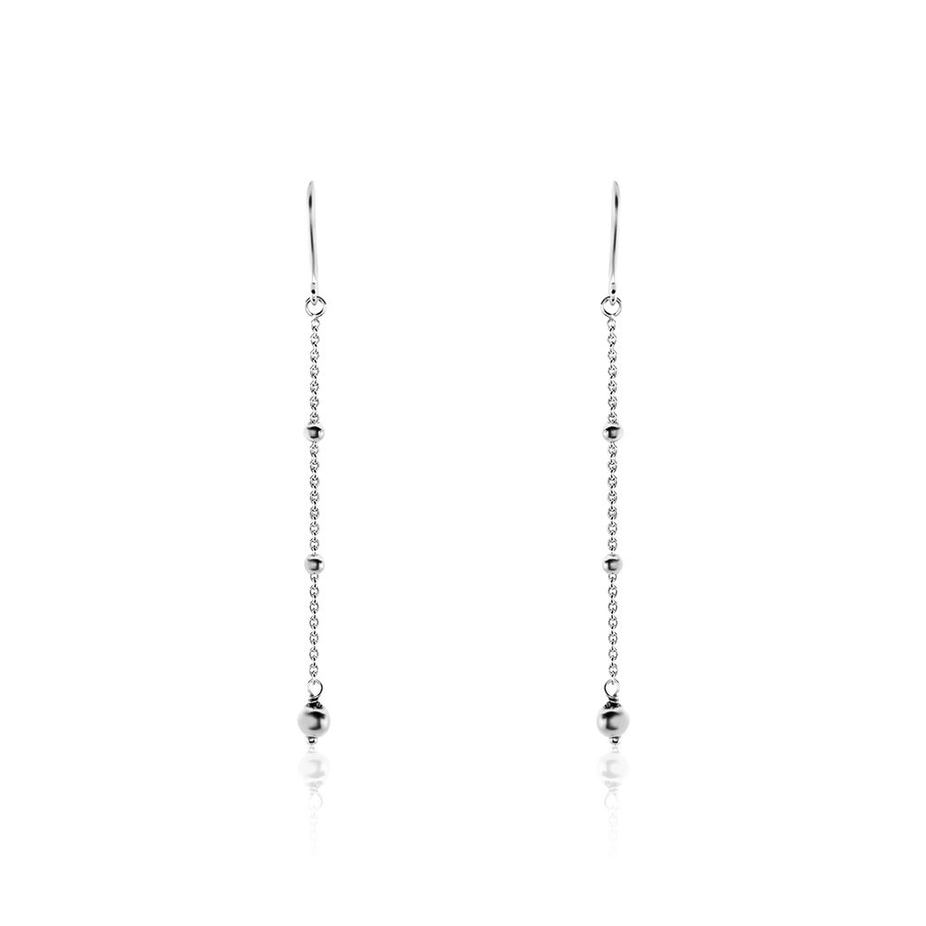 Boucles D'oreilles Pendantes Elea Argent Blanc