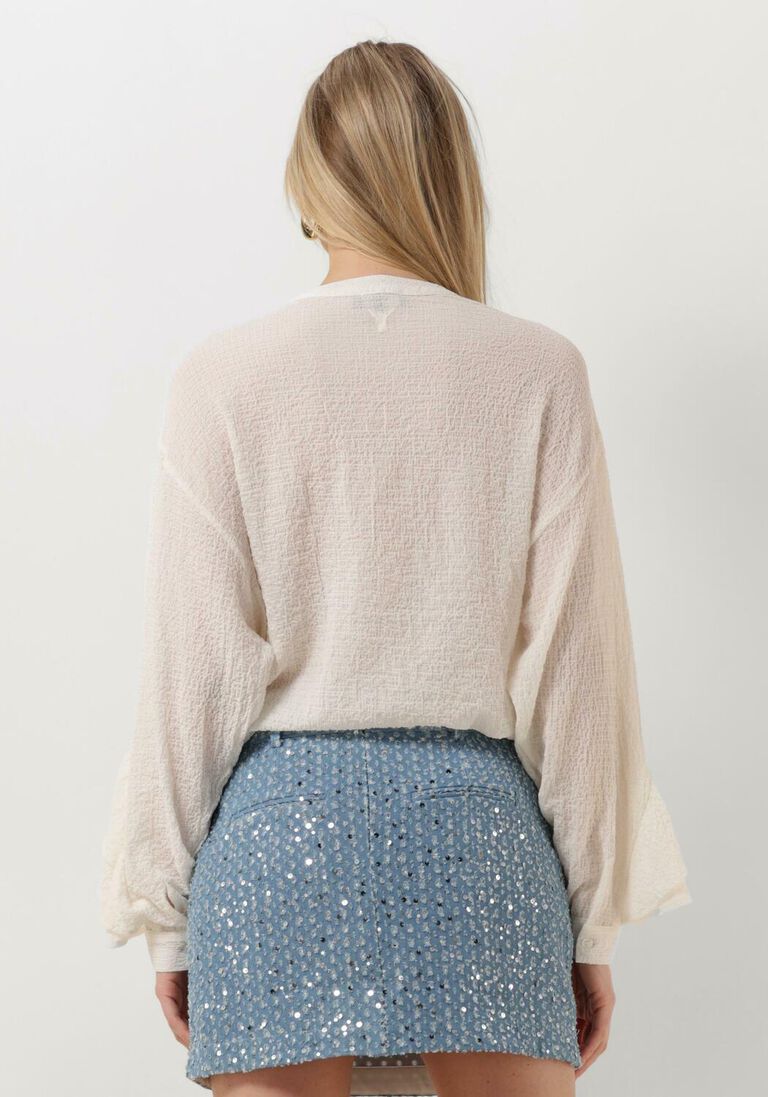 ALIX THE LABEL ecru alix the label blouse ladies woven structured chiffon ruffle blouse