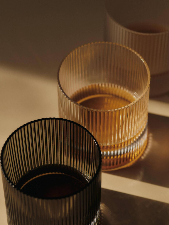 Ferm Living Ripple Tumbler glazen set van 2 Clear