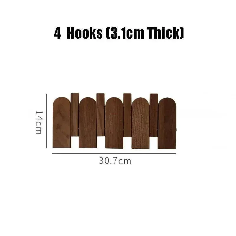 Black Walnut Foldable Wall Hanging Hooks Hanger | Modern Nordic Rack for Clothes Bags Coat | Entrance Door Home Decoration