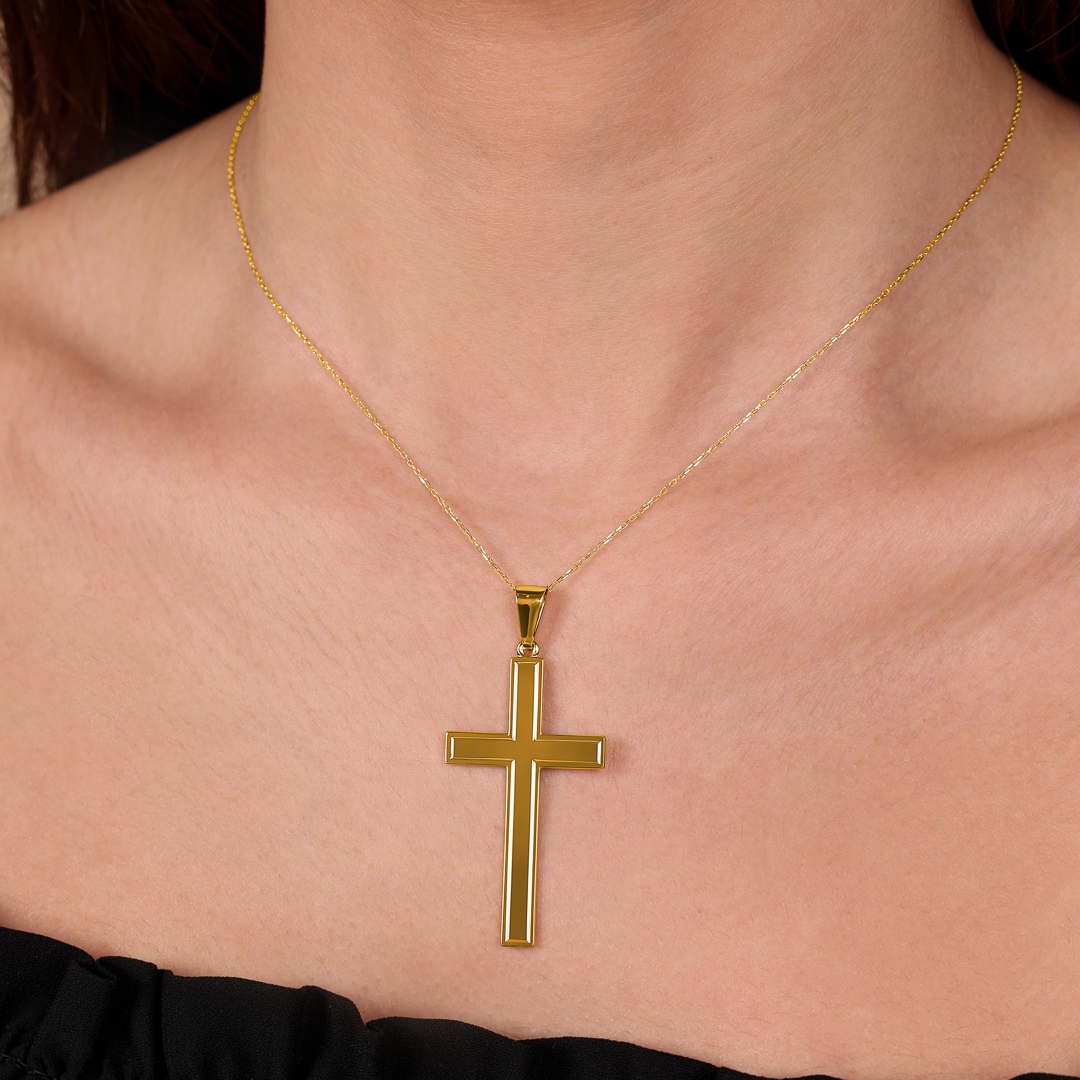 Anhänger 750/18 K Gelbgold Kreuz