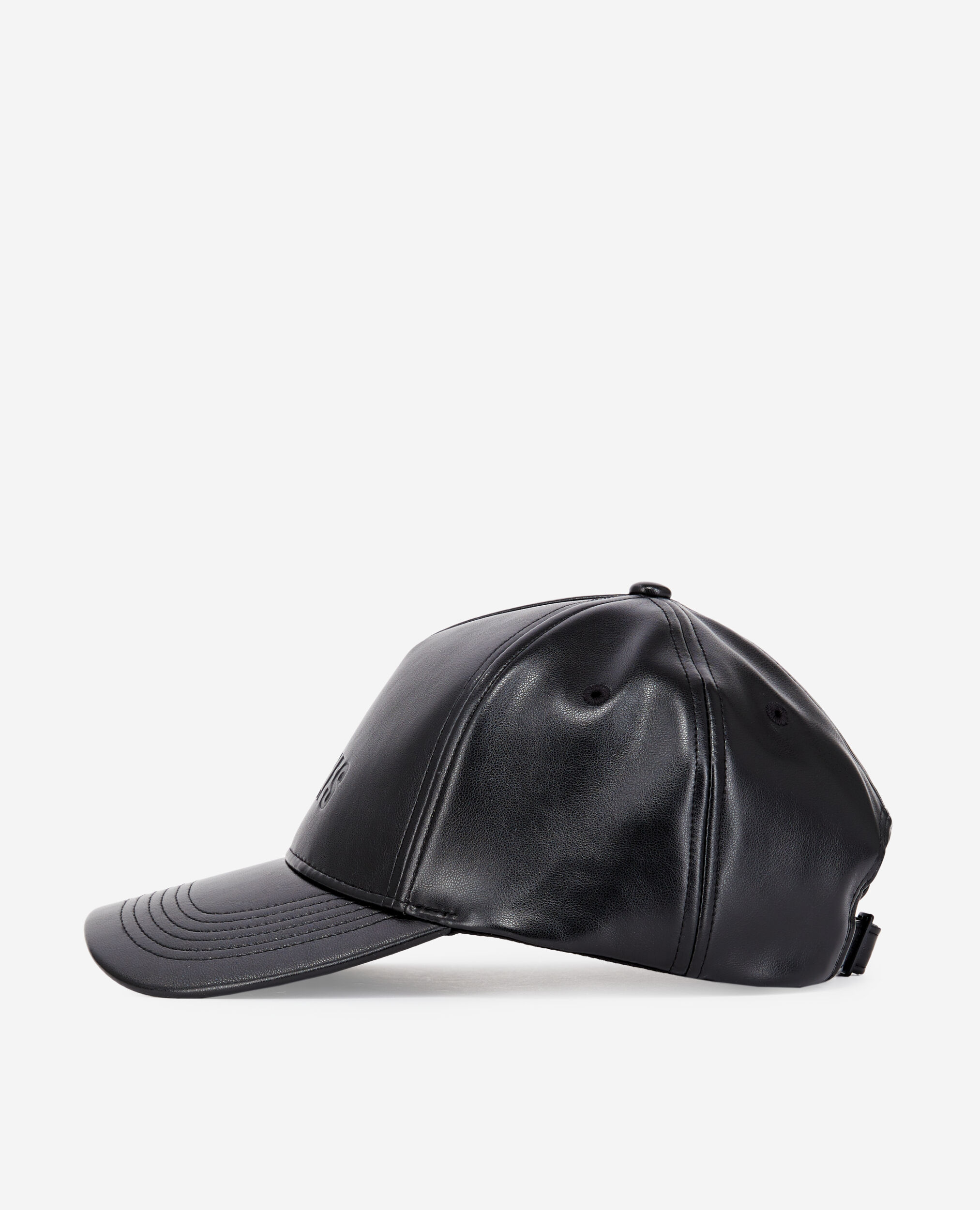 Casquette noire effet cuir