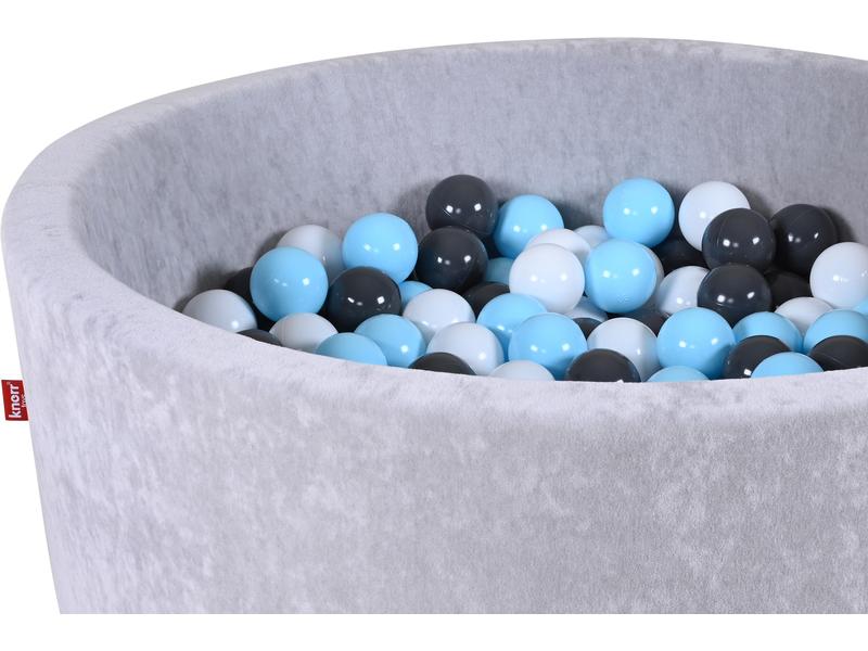 Knorrtoys Bällebad Grey 300 Bälle creme/grey/lightblue Weiches Bällebad aus Schaumstoff