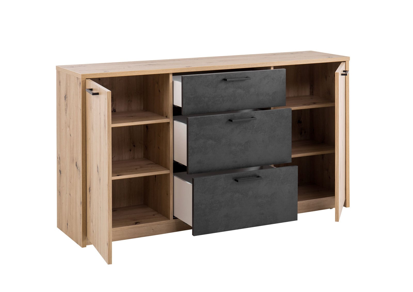 vito Kommode SPIEZ Artisan Eiche/ Terra Mater schwarz