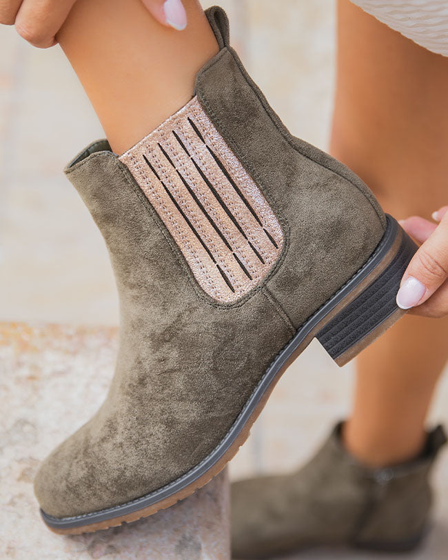 Bottines femme kaki chelsea - Blondie
