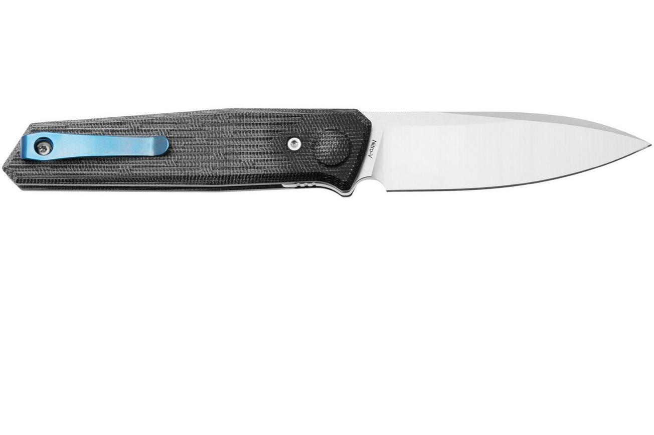 Reate PL-6 Satin Nitro-V, Black Micarta, zakmes