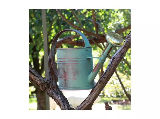 Arrosoir vert vieilli avec pomme 4 litres