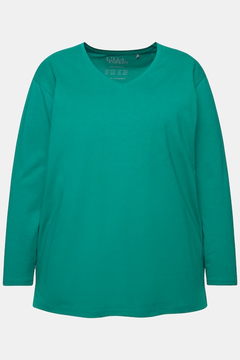Shirt, V-Ausschnitt, Relaxed, Langarm