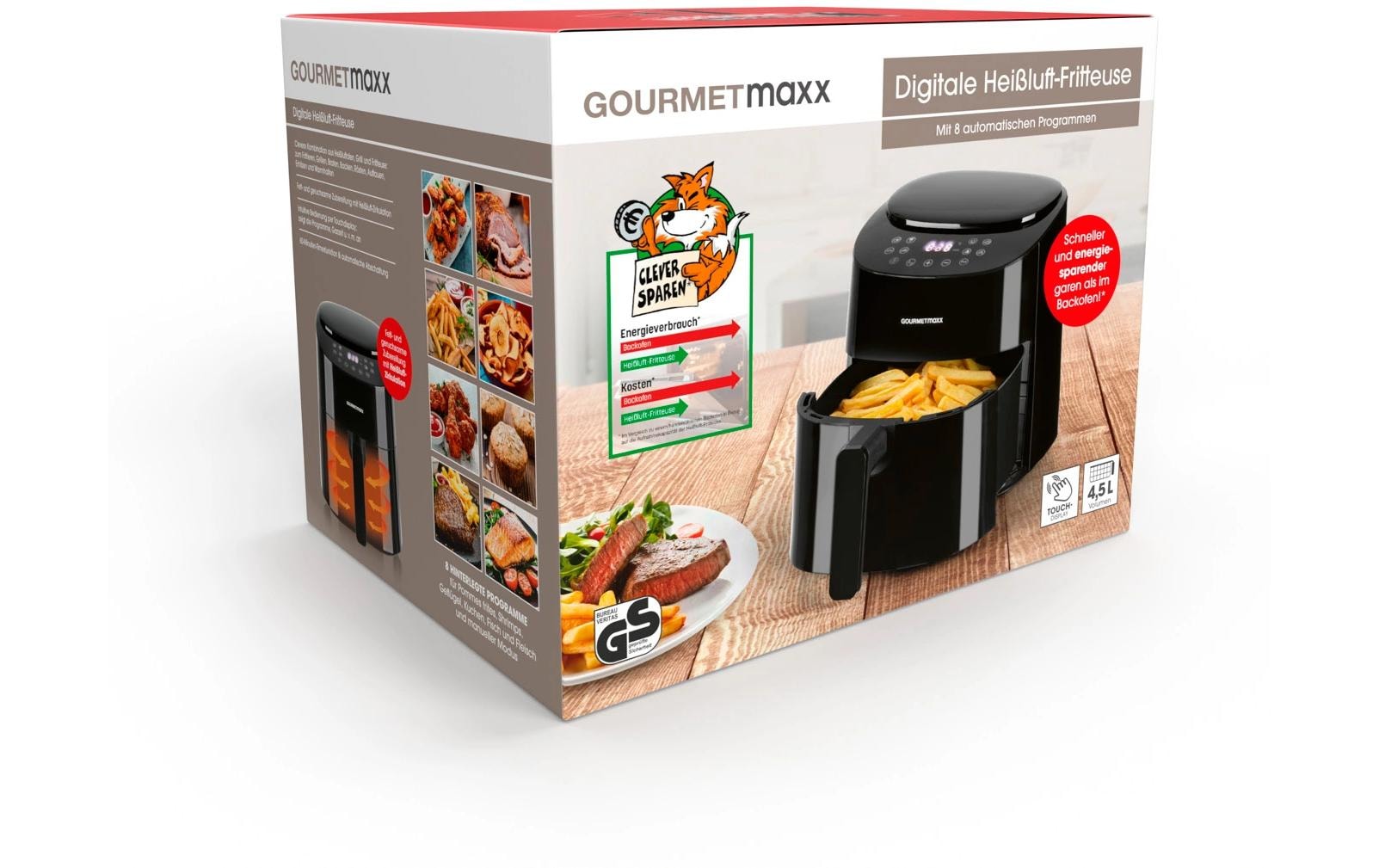 GOURMETmaxx Heissluftfritteuse »Digital Schwarz« 1450 W