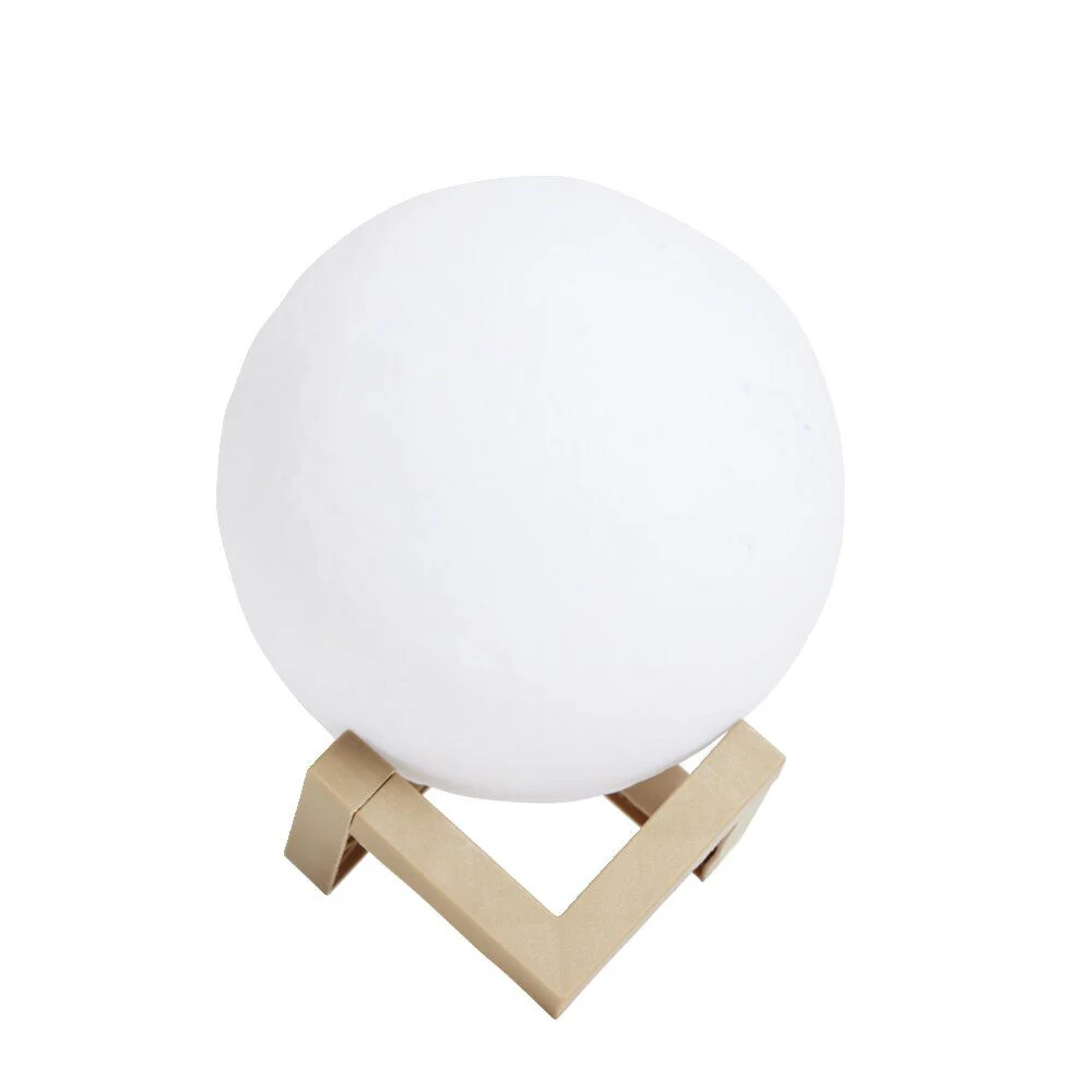 Lampe lune avec support en bois Ø15cm