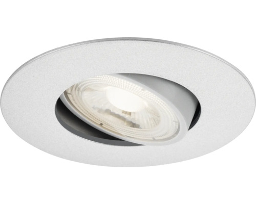 LED inbouwspot, dimbaar, IP23, 5W, 460 lm, 3000 K, draaibaar, chroom/mat, Ø 9/6,8 cm, 230V
