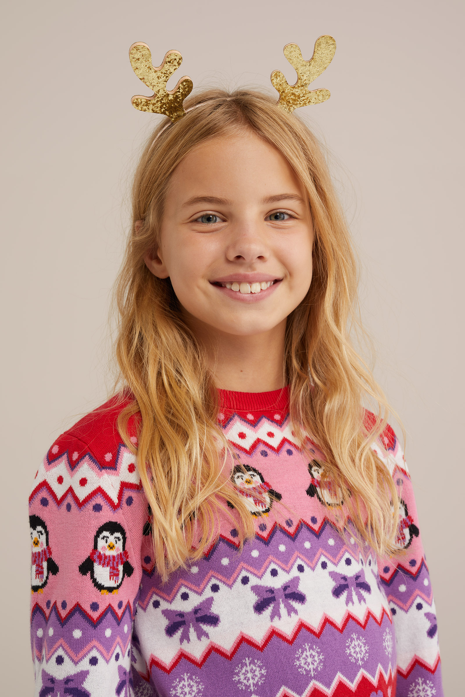 Meisjes rendier haarband WE Fashion Goud