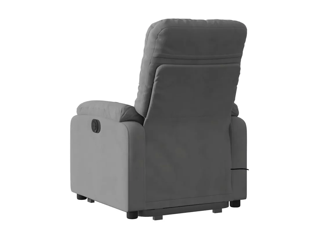 Fauteuil inclinable massant gris foncé tissu microfibre