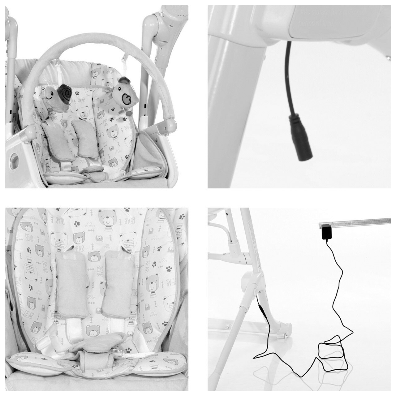 Lorelli Kinderhochstuhl, Babywippe Ventura 2 in 1 ab Geburt, Musik, verstellbar grün