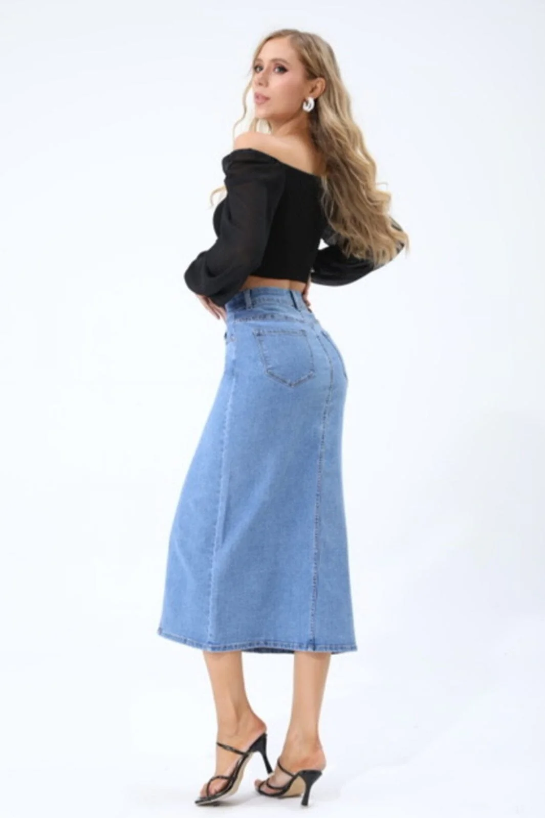 LECC Josefine Long Denim Skirt