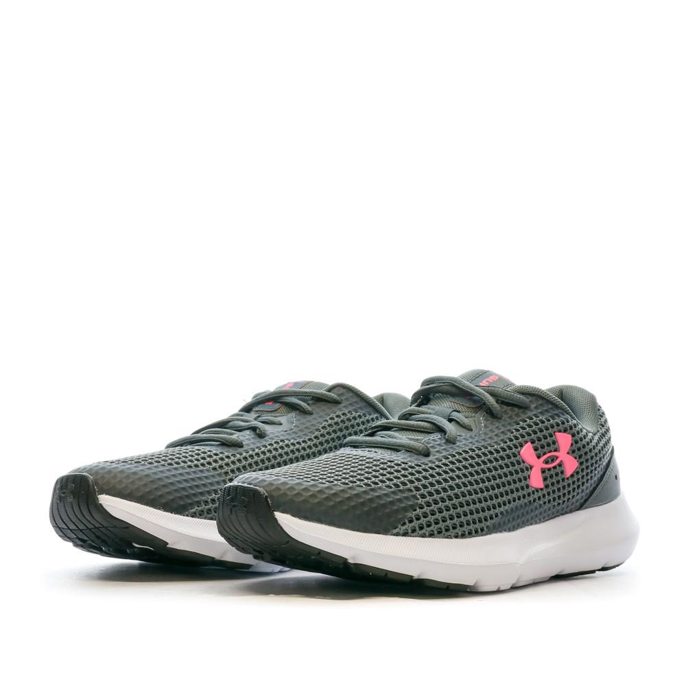 Under Armour Chaussures de running Gris/Rose Femme Under Armour Surge 3