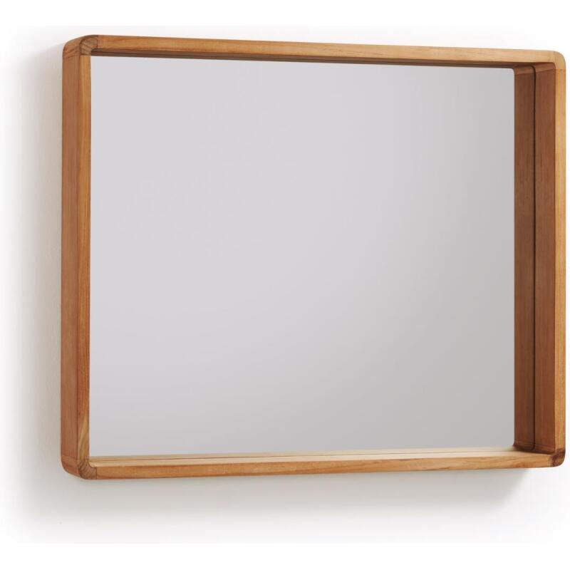 Miroir Kuveni en bois massif de teck 80 x 65 cm