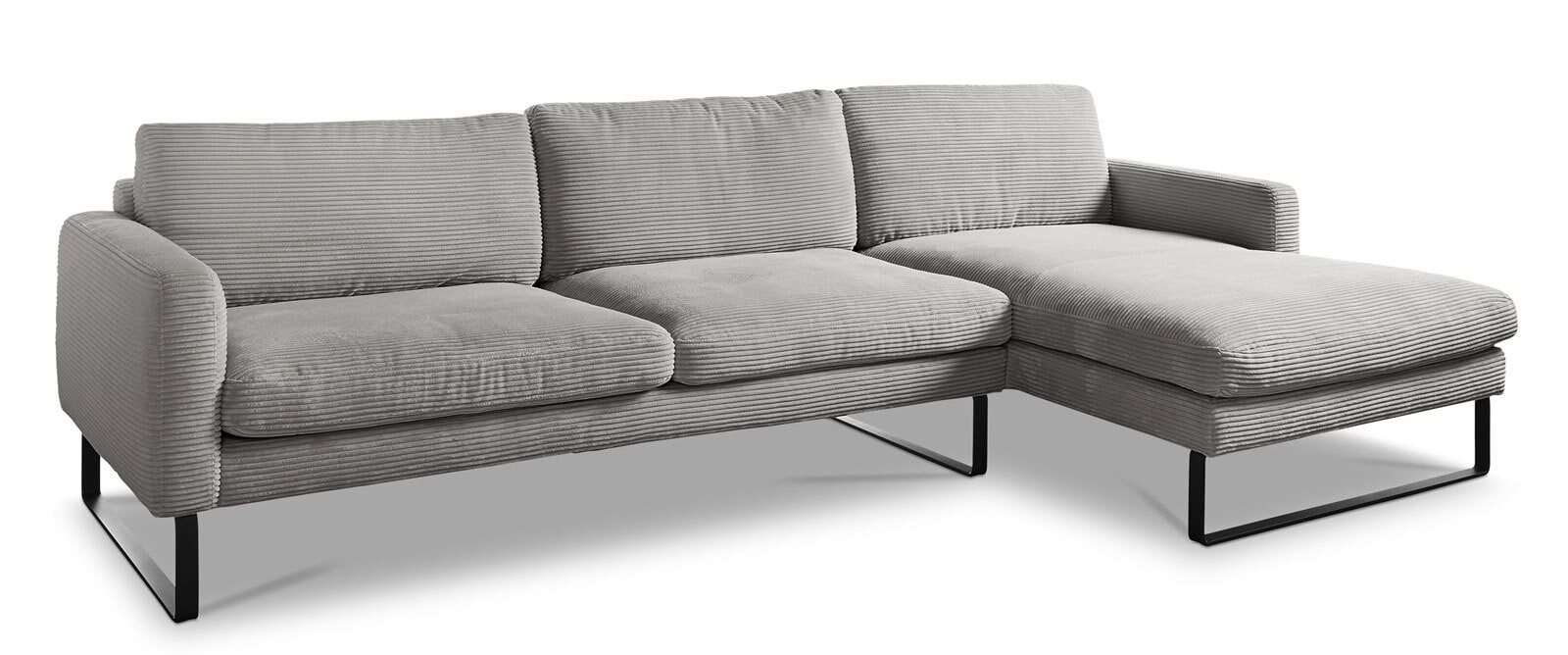 Ole Gunderson Ecksofa ROMA 298 x 154 cm Cord dark grey