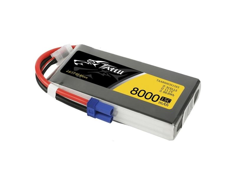 Tattu RC-Akku LiPo 8000 mAh 11.1 V 15C Softcase 3S LiPo-Akku für Multikopter mit EC5 Stecker